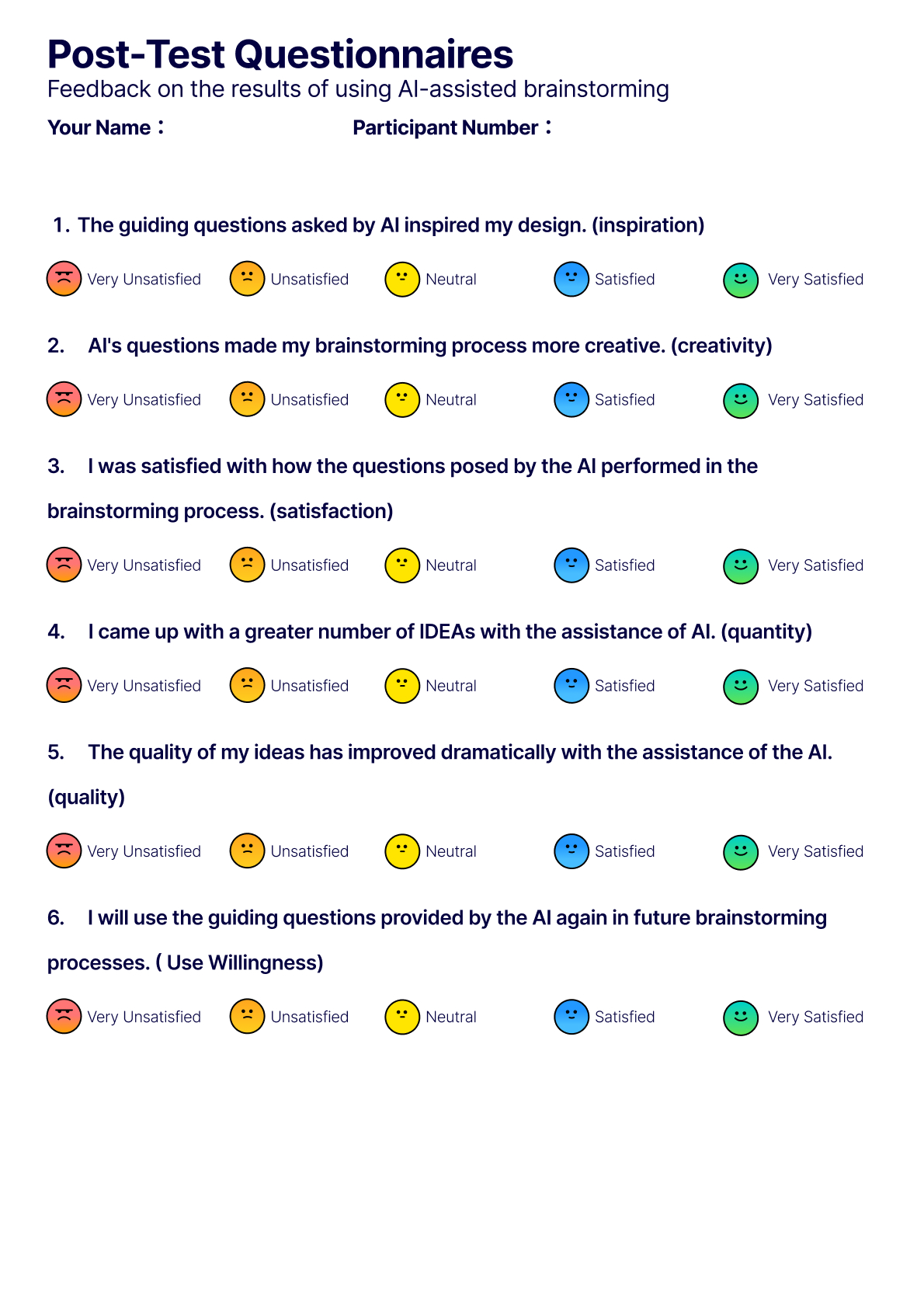 post-test questionnaire