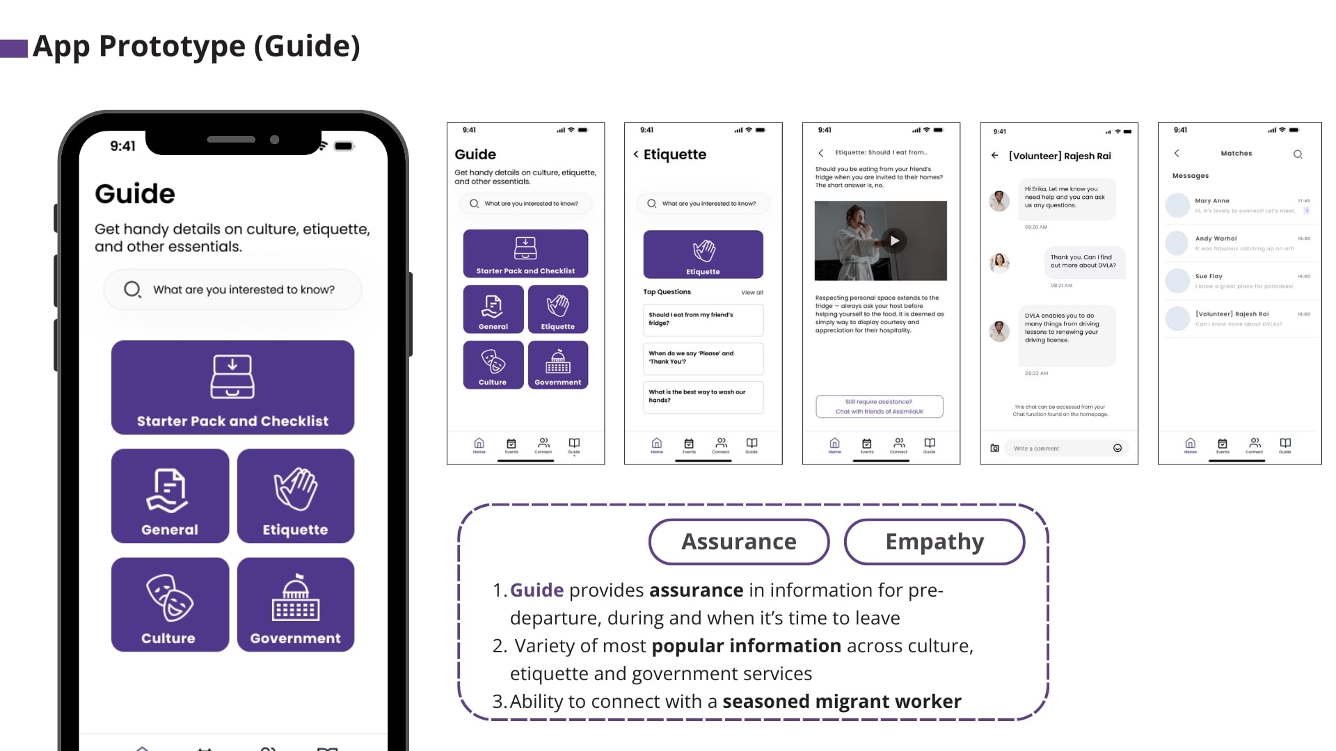 Key feature 3, Guide, of AssimilaUK