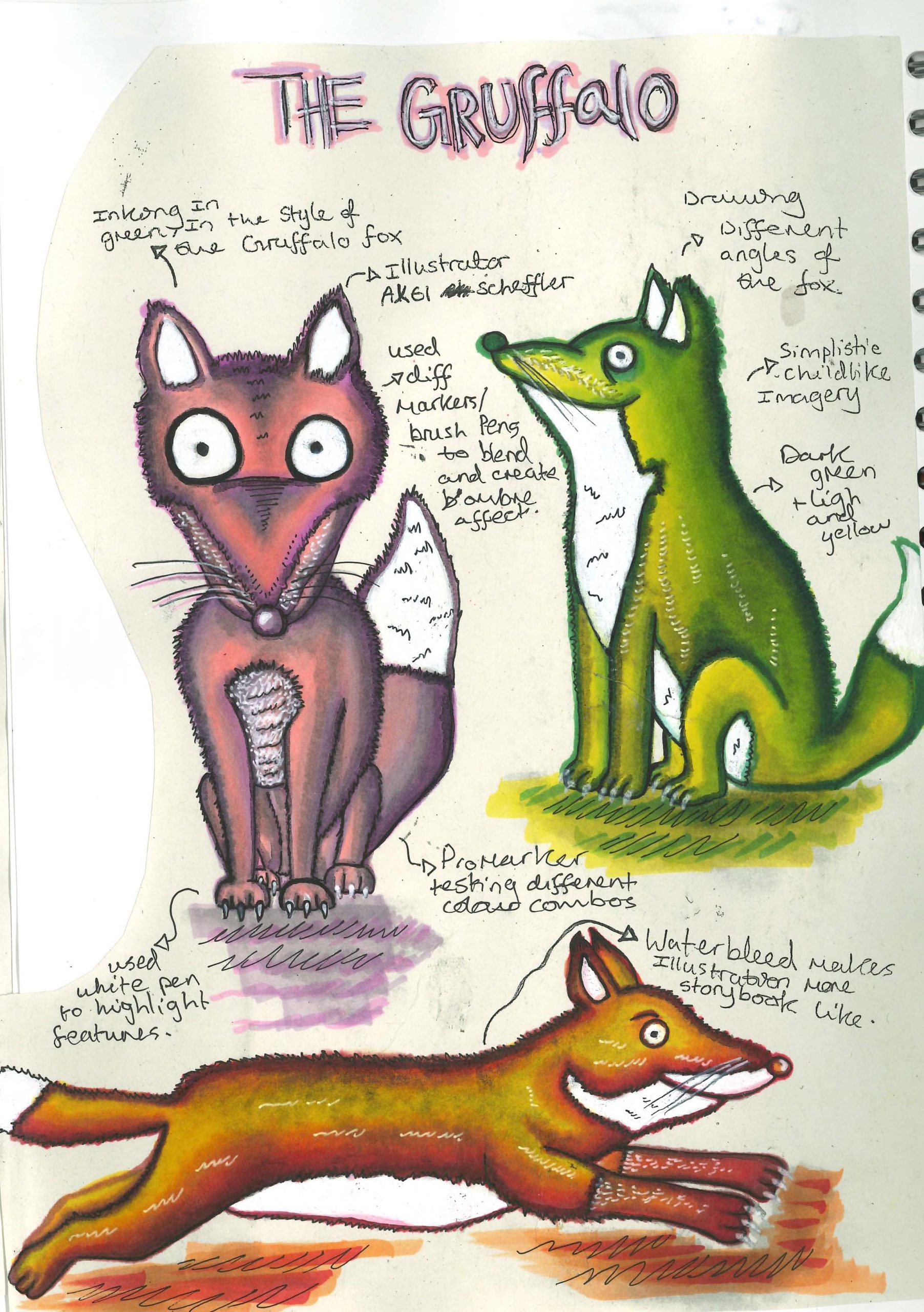 Fox characters, vibrant and colourful. 