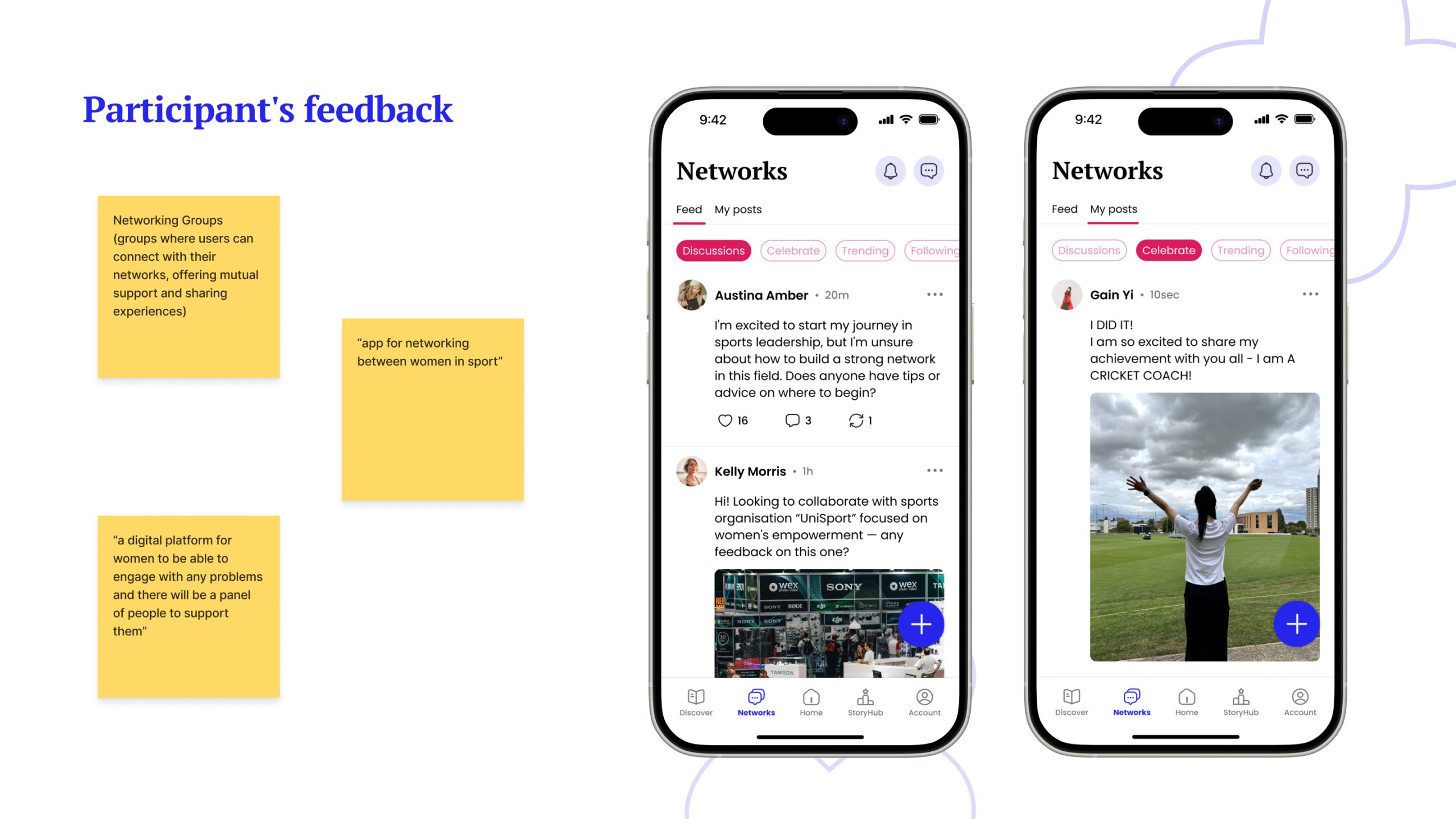 Networks app screens