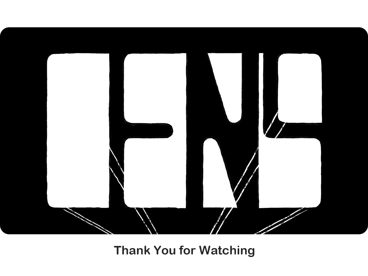 Picture at the end of the page: title logo of the animation "LENS", at the bottom of the picture it says: thank you for watching.